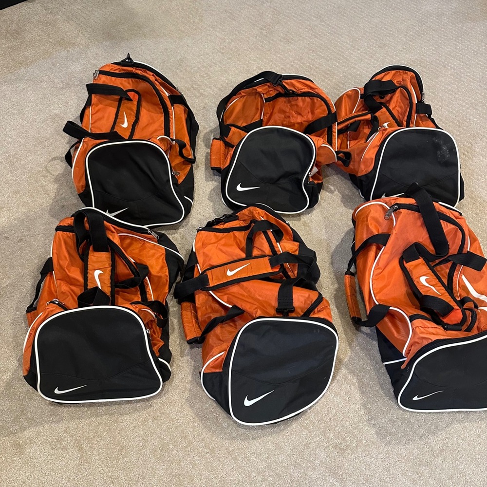 Nike Training Duffel Bag Orange Black Medium Gym Sport Travel Bag lot of 6